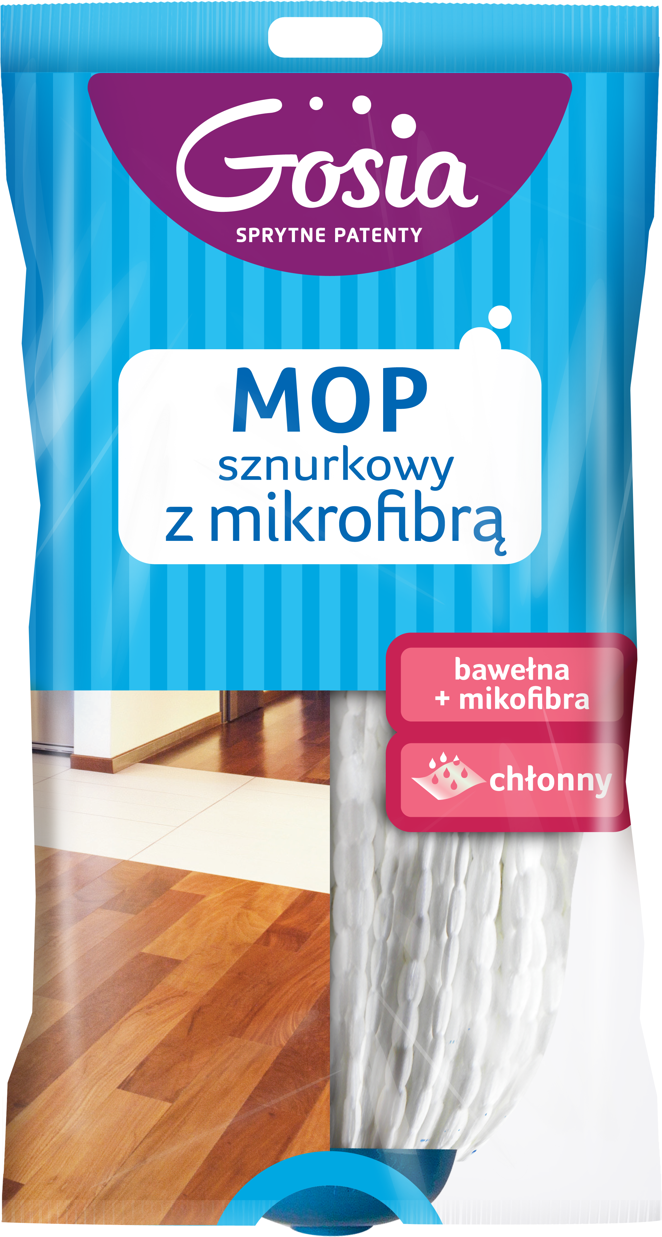 mop sznurkowy z mikrofibrą - Gosia